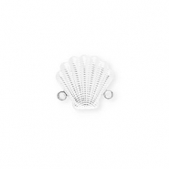 Roestvrij stalen (RVS) Stainless steel onderdelen tussenstuk schelp Silver