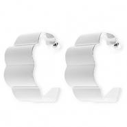 Statement oorbellen&nbsp;/&nbsp;oorstekers met RVS steker Silver