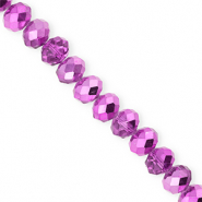 Top Facet kralen 8x6mm disc Orchid purple-pearl shine coating