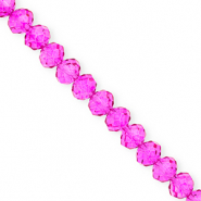 Top Facet kralen 8x6mm disc Fuchsia pink