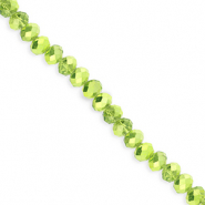 Top Facet kralen 4x3mm disc Green-pearl shine coating