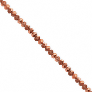 Top Facet kralen 3x2mm disc Rose gold-pearl shine coating