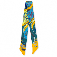 Bandana sjaal met bloem Teal green-orange-blue