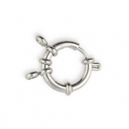 Roestvrij stalen (RVS) Stainless steel onderdelen boeislot 18mm met oogjes Zilver