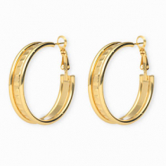 Roestvrij stalen (RVS) Stainless steel oorbellen / creolen Gold