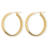Roestvrij stalen (RVS) Stainless steel oorbellen / creolen snake Gold