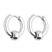 Roestvrij stalen (RVS) Stainless steel oorbellen / creolen Silver