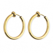 Roestvrij stalen (RVS) Stainless steel clip oorbellen / creolen Gold