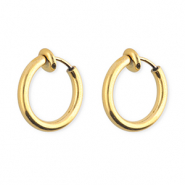 Roestvrij stalen (RVS) Stainless steel clip oorbellen / creolen Gold