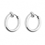 Roestvrij stalen (RVS) Stainless steel clip oorbellen / creolen Silver