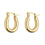 Roestvrij stalen (RVS) Stainless steel oorbellen / creolen ovaal Gold