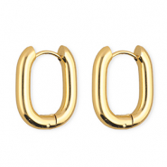 Roestvrij stalen (RVS) Stainless steel oorbellen / creolen ovaal Gold