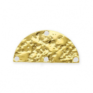 BY31® Roestvrij stalen (RVS) Stainless steel onderdelen tussenstuk half gebogen met 4 oogjes Gold