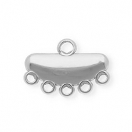 BY31® Roestvrij stalen (RVS) Stainless steel onderdelen tussenstuk half ovaal met 6 oogjes Silver