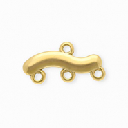 BY31® Roestvrij stalen (RVS) Stainless steel onderdelen tussenstuk golvend met 4 oogjes Gold