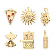 BY31® Eco-brass metaal bedels voordeelverpakking (6 stuks) Gold-red