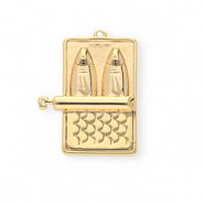 BY31® Eco-brass metaal bedels sardines in blik Gold