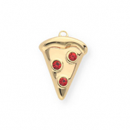 BY31® Eco-brass metaal bedels pizzapunt Gold-red