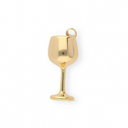 BY31® Eco-brass metaal bedels wijnglas Gold