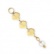 BY31&reg; Roestvrij stalen (RVS) Stainless steel jasseron bedels schelp Gold-white