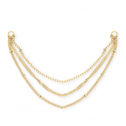 BY31&reg; Roestvrij stalen (RVS) Stainless steel jasseron bedels / tussenstuk  triple layer Gold
