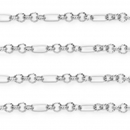 Roestvrij stalen (RVS) Stainless steel onderdelen jasseron figaroschakel Silver