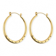 BY31® Roestvrij stalen (RVS) Stainless steel onderdelen oorbellen / creolen met 7 oogjes Gold