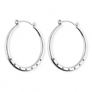 BY31® Roestvrij stalen (RVS) Stainless steel onderdelen oorbellen / creolen met 7 oogjes Silver