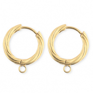 BY31® Roestvrij stalen (RVS) Stainless steel onderdelen oorbellen / creolen twisted met oogje Gold