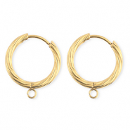 BY31® Roestvrij stalen (RVS) Stainless steel onderdelen oorbellen / creolen twisted met oogje Gold