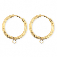 BY31® Roestvrij stalen (RVS) Stainless steel onderdelen oorbellen / creolen twisted met oogje Gold