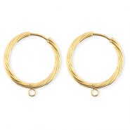 BY31® Roestvrij stalen (RVS) Stainless steel onderdelen oorbellen / creolen twisted met oogje Gold