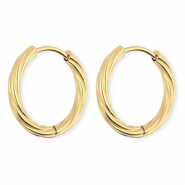 BY31® Roestvrij stalen (RVS) Stainless steel oorbellen / creolen twisted Gold