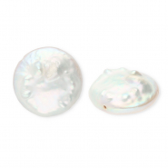 Imperfecte zoetwaterparels munt Pearl white