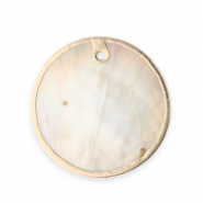 Imperfecte zoetwaterparels bedel rond Gold-Natural white