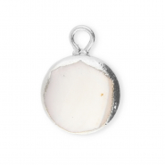 Imperfecte zoetwaterparels bedel rond Silver-Natural white