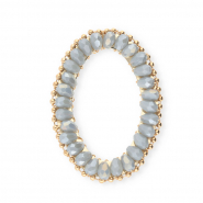 Top facet hangers ovaal Blue grey AB-gold