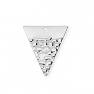 Roestvrij stalen (RVS) Stainless steel bedels driehoek Silver