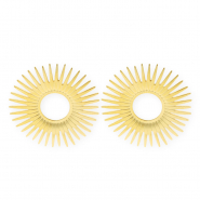 Roestvrij stalen (RVS) Stainless steel onderdelen oorbellen / oorstekers zon met oogje Gold