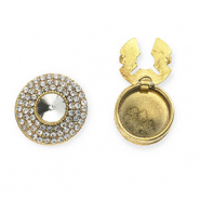 Button covers rond met strass Gold-crystal