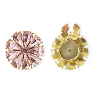 Button covers bloem facet geslepen Gold-pink