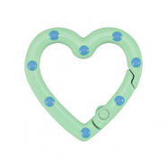 Gekleurde onderdelen sleutelhanger hart Green-blue