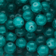 8 mm glaskralen Teal green