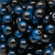12 mm glaskralen Black-blue