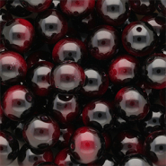 12 mm glaskralen Black-berry wine red