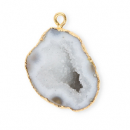 Natuursteen bedels kwarts Grey-gold