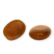Acryl kralen ovaal Brown-camel brown-white marble