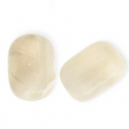 Acryl kralen tube Off white-white marble