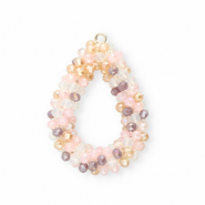 Top facet hangers druppel Multicolour Beige-pink