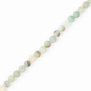 Natuursteen kralen chalcedoon (kwarts) 8mm mat Light turquoise multicolour